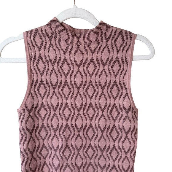 RW&CO. Pink and Black Geometric Patterned Tank Top Size XS Minimalist Capsule - Picture 7 of 10